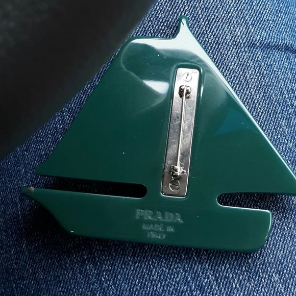 authentic Prada Pin\brooch necklace Sailboat/ boat - Picture 2 of 4